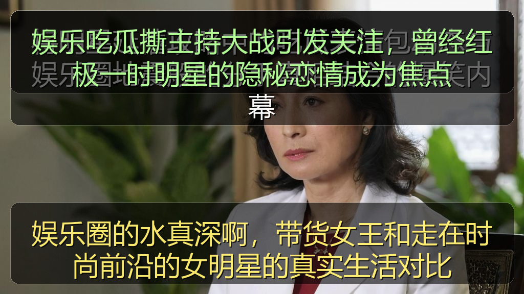 娱乐吃瓜撕主持大战引发关注，曾经红极一时明星的隐秘恋情成为焦点